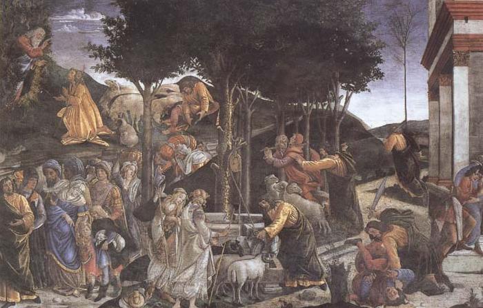 Sandro Botticelli Trials of Moses Spain oil painting art